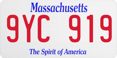 MA license plate 9YC919