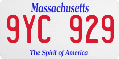 MA license plate 9YC929