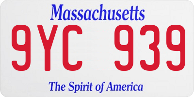 MA license plate 9YC939
