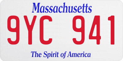 MA license plate 9YC941