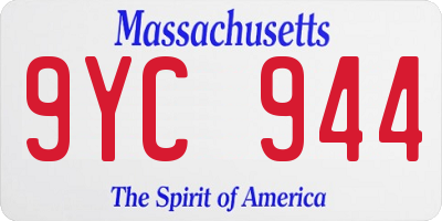 MA license plate 9YC944