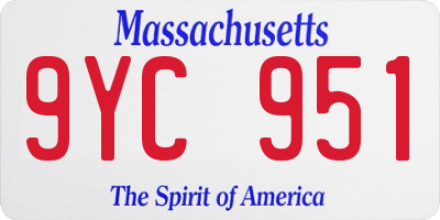 MA license plate 9YC951