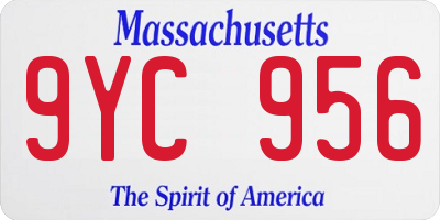 MA license plate 9YC956