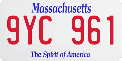 MA license plate 9YC961