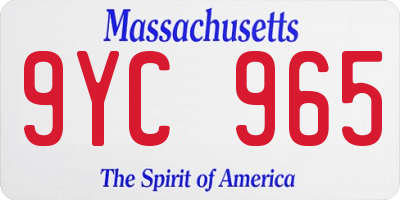 MA license plate 9YC965