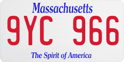 MA license plate 9YC966