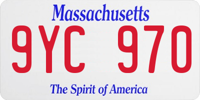 MA license plate 9YC970