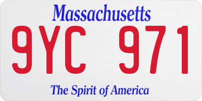 MA license plate 9YC971