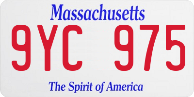 MA license plate 9YC975