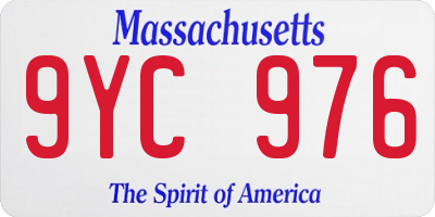 MA license plate 9YC976
