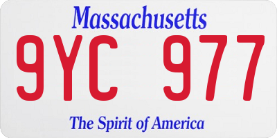 MA license plate 9YC977