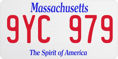 MA license plate 9YC979
