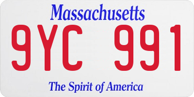 MA license plate 9YC991