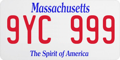 MA license plate 9YC999