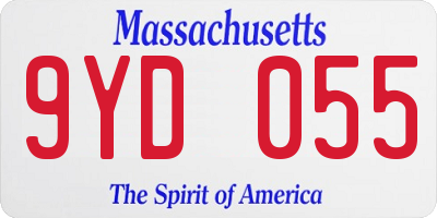 MA license plate 9YD055