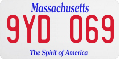 MA license plate 9YD069