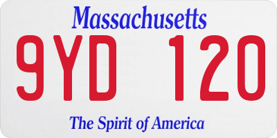 MA license plate 9YD120