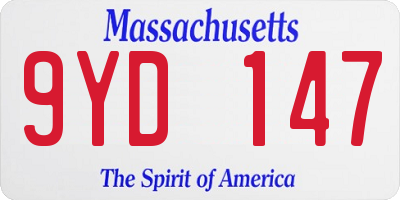 MA license plate 9YD147