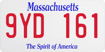 MA license plate 9YD161