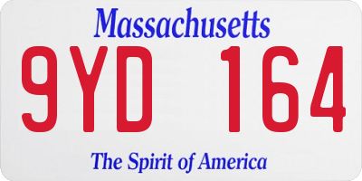 MA license plate 9YD164