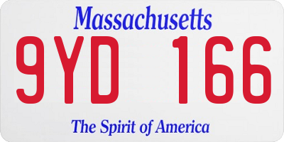 MA license plate 9YD166