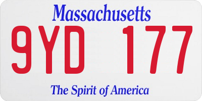MA license plate 9YD177