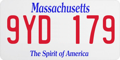 MA license plate 9YD179