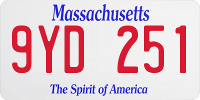 MA license plate 9YD251