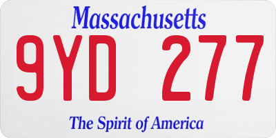 MA license plate 9YD277
