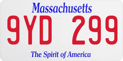 MA license plate 9YD299