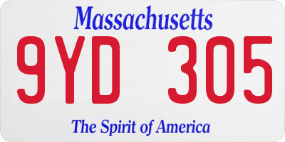MA license plate 9YD305