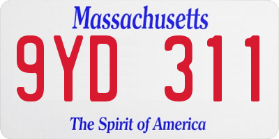MA license plate 9YD311