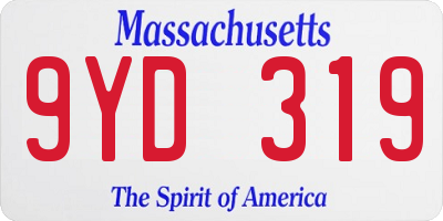 MA license plate 9YD319