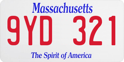 MA license plate 9YD321