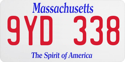 MA license plate 9YD338