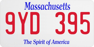 MA license plate 9YD395