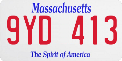 MA license plate 9YD413