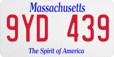 MA license plate 9YD439