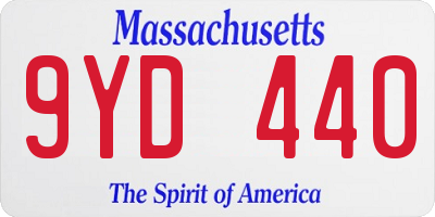 MA license plate 9YD440