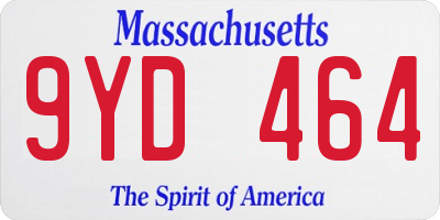 MA license plate 9YD464