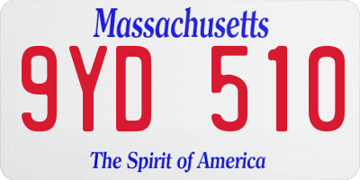 MA license plate 9YD510