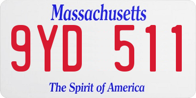MA license plate 9YD511