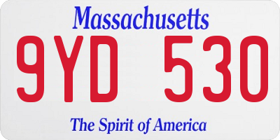 MA license plate 9YD530