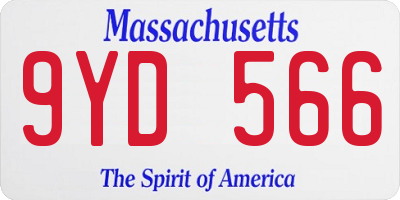 MA license plate 9YD566
