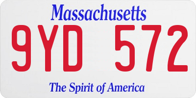 MA license plate 9YD572
