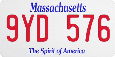 MA license plate 9YD576