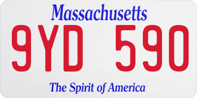 MA license plate 9YD590