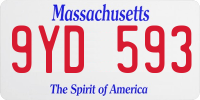 MA license plate 9YD593