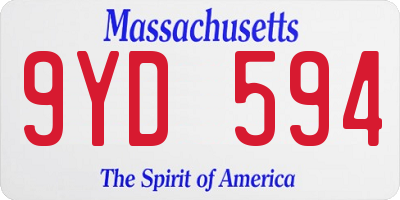 MA license plate 9YD594