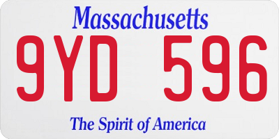 MA license plate 9YD596